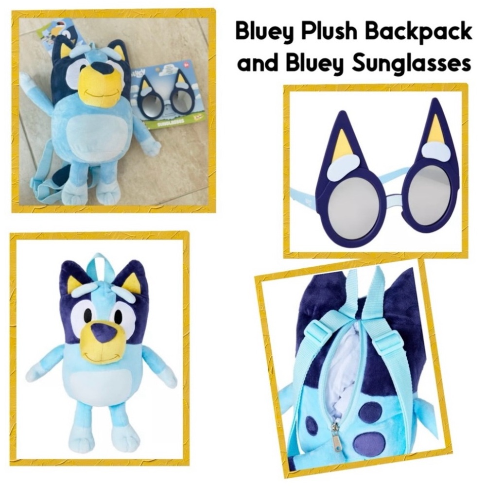 Bluey Plush Backpack and Bluey Sunglasses